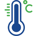 Temperature illustration in blue and green